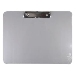 Universal UNV40302 0.5 in. Clip Capacity 11 in. x 8.5 in. Landscape Orientation Plastic Brushed Aluminum Clipboard - Silver