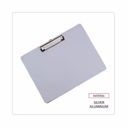 Universal UNV40302 0.5 in. Clip Capacity 11 in. x 8.5 in. Landscape Orientation Plastic Brushed Aluminum Clipboard - Silver