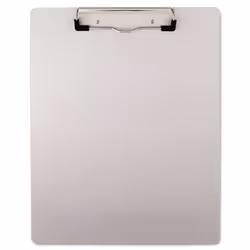 Universal UNV40303 0.5 in. Clip Capacity 8.5 in. x 11 in. Portrait Orientation Plastic Brushed Aluminum Clipboard - Silver