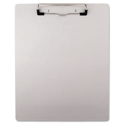 Universal UNV40303 0.5 in. Clip Capacity 8.5 in. x 11 in. Portrait Orientation Plastic Brushed Aluminum Clipboard - Silver