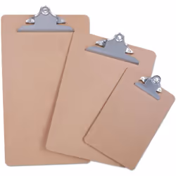Universal Hardboard Clipboard  1-1/4"" Capacity  Holds 8-1/2w x 14h  Brown