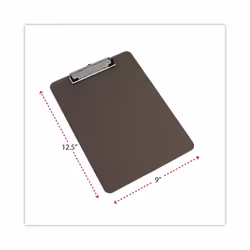 Universal 40311 Plastic Clipboard with Low Profile Clip  1/2-Inch Cap  8 1/2 x 11  Translucent Black