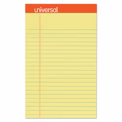 Universal 46200 Perforated Edge Writing Pad Narrow Rule 5 x 8 Canary 50 Sheet Dozen