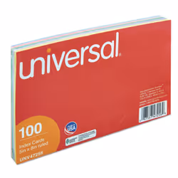 Index Cards  Ruled  5 X 8  Assorted  100/pack