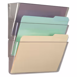 Universal UNV53682 3-Pocket Wall File Starter Set - Letter Size  Clear (1-Set)