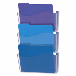 Universal UNV53682 3-Pocket Wall File Starter Set - Letter Size  Clear (1-Set)
