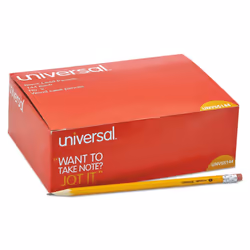 Universal UNV55144 HB #2 Woodcase Pencil - Yellow Barrel 144/Pack