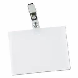 Universal Deluxe Clear Badge Holder W/Garment-Safe Clips 2.25 X 3.5 White Insert 50/Box