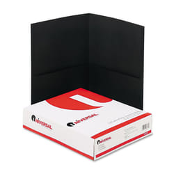 Two-Pocket Portfolio  Embossed Leatherette Paper  Black