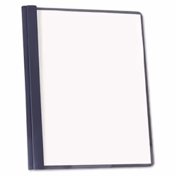 Universal 57122 Clear Front Report Cover Tang Fasteners Letter Size Dark Blue 25/Box (UNV57122)