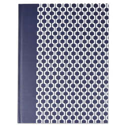 Universal UNV66351 10.25 in. x 7.63 in. 1-Subject Wide/Legal Rule Casebound Hardcover Notebook - Dark Blue/White Cover