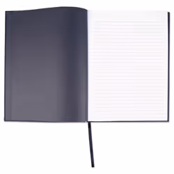 Universal UNV66353 10.25 in. x 7.63 in. 1-Subject Wide/Legal Rule Casebound Hardcover Notebook - Black Cover