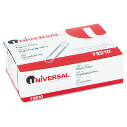Universal 72210BX Paper Clips  Smooth Finish  No. 1  Silver  100/Box