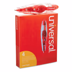Universal Retractable Pen Style Correction Tape  Transparent Gray/Red Applicator  0.2"" x 236""  4/Pack