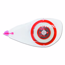 Universal Correction Tape Mini Economy Non-Refillable Clear/Red Applicator 0.25"" x 275"" 10/Pack