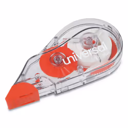 Universal UNV75616 0.2 in. x 315 in. Non-Refillable Correction Tape Dispenser - Transparent/Red (10/Pack)