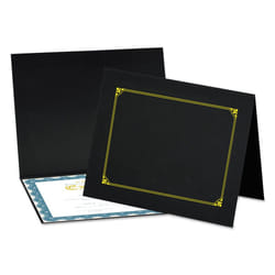 Universal UNV76895 8 in. x 10 in. A4 Certificate/Document Cover - Black (6/Pack)
