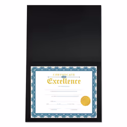 Universal UNV76895 8 in. x 10 in. A4 Certificate/Document Cover - Black (6/Pack)