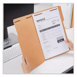 Universal UNV10412 0.75 in. Expansion 2 Fasteners Legal Size Reinforced Top Tab Fastener Folders - Brown Kraft Exterior (50/Box)
