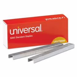 Universal UNV79000VP 0.25 in. x 0.5 in. Standard Chisel Point Staples - Steel 25000/Pack