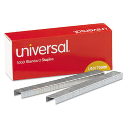 Universal UNV79000VP 0.25 in. x 0.5 in. Standard Chisel Point Staples - Steel 25000/Pack