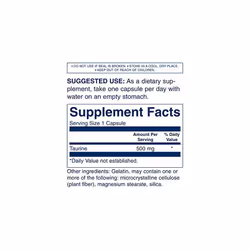 Swanson Taurine - 500mg, 100 Capsules