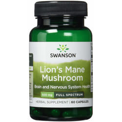 Swanson Full Spectrum Lions Mane Mushroom Capsules, 500 mg, Pack of 60