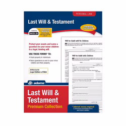 Adams Last Will and Testament with Forms and Instructions (ALFP117) White 8.5 x 0.12 x 11 inches.
