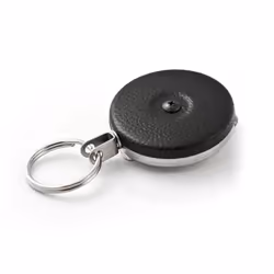 KEY-BAK Original Chain Retractable Key Holder with 24 Stainless Steel Chain  Black Front  Steel Belt Clip  8 oz. Retraction   ...