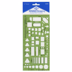 ALVIN TD1538 House Plan Fixtures Template Drawing and Drafting Tool for Artists Architects Design and Drafting 1/4 Scale