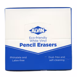 ALVIN White Vinyl Pencil Erasers Pack  Latex-Free  Ideal for Geometry  Drafting  and Engineering  Drawing  Architecture  and Art - Box of 20