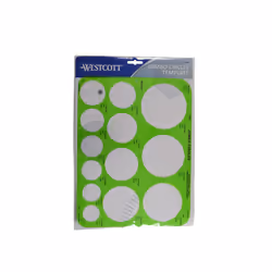 Westcott T-826 Jumbo Circles Template  Plastic Shape Template Tool  8.75 by 11.5 In