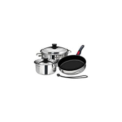 Magma Products, A10-363-2-IND, Gourmet Nesting 7-Piece Stainless Steel Induction Cookware Set with Ceramica Non-Stick, silver