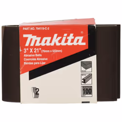Makita 742306-7 3-Inch x 21-Inch Abrasive Sanding Belt 40Grit (10/Pk)