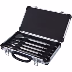 Makita Chisel Set, 5âPiece Set in Aluminium Box 2 x Chipping chisels, 2, 1 moil Chisel SDS-Plus