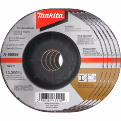 Makita A-95956-5 4-1/2"""" x 1/4"""" x 7/8"""" INOX Grinding Wheel 36 Grit 5/pk