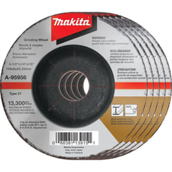 Makita A-95956-5 4-1/2"""" x 1/4"""" x 7/8"""" INOX Grinding Wheel  36 Grit  5/pk