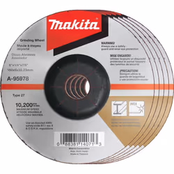 Makita A-95978-5 6"""" x 1/4"""" x 7/8"""" INOX Grinding Wheel 36 Grit 5/pk