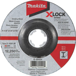 Makita E-00424 X-Lock 4-1/2"""" x 1/4"""" x 7/8"""" Type 27 General Purpose 36 Grit Metal Abrasive Grinding Wheel