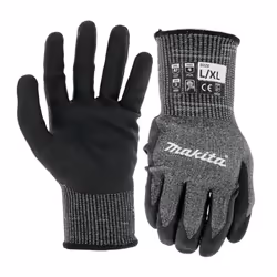Makita Unisex Fitknit T 04145 Advanced FitKnit Cut Level 7 Nitrile Coated Dipped Gloves Large X Large  Gray/Black  Large X-La ...