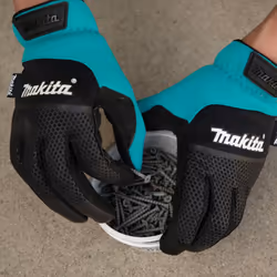 Makita Unisex T 04167 Open Cuff Flexible Protection Utility Work Gloves Large Teal/Black Large US