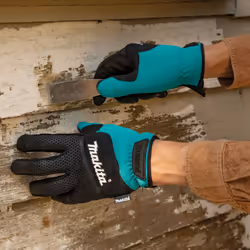 Makita Unisex T 04167 Open Cuff Flexible Protection Utility Work Gloves Large Teal/Black Large US