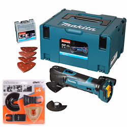 Makita DTM51ZJX7 18V Multi Tool With 23 Piece Accessory & Extra 4 Piece Tiling Accessories Set