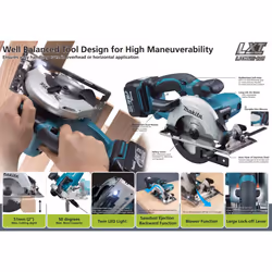 Makita DSS501RMJ 18V LXT 136MM Circular Saw Cordless - 2 x 4.0ah Batteries