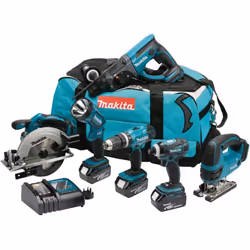 Makita DLX6017 18v 6 Piece LXT Cordless Tool Kit Lithium Ion Li-Ion 3x 3ah Batts