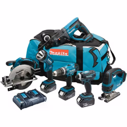 Makita DLX6017PM 18v 6 Piece LXT Cordless Tool Kit Li-Ion 3x 4ah Batts Dual Port