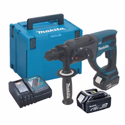 Makita DHR202RTJ 18V 2kg Lithium SDS Hammer Drill + 2 x 5.0 Batteries + Case