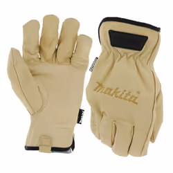 Makita Cow Driver Gloves Genuine Durahide Leather - Water Oil Fluid Resistant - Extra Large, 1 Pair