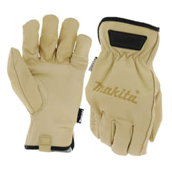 Makita Cow Driver Gloves Genuine Durahide Leather - Water Oil Fluid Resistant - Extra Large, 1 Pair