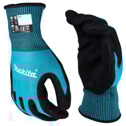 Makita Gloves Fitknit Cut Level 1 Nitrile Coated Dipped Breathable 1 Pair Large